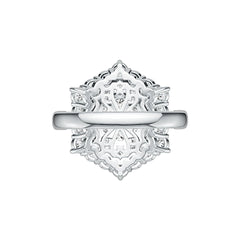 14K Gold Semi Mount Ring Setting Round RD 3x3mm Diamond Accent DHJ