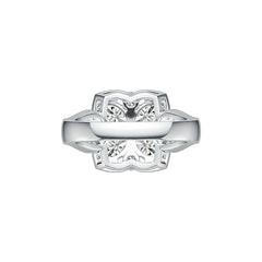 14K Gold Semi Mount Ring Setting Oval OV 6X4mm with White Topaz Diamond Accent DHJ
