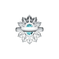 Platinum Semi Mount Ring Setting Oval OV 12X10mm Halo Cocktail Ring DHJ