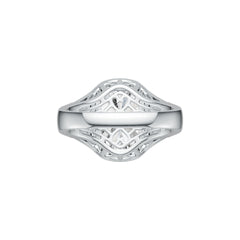 Platinum Semi Mount Ring Setting Cushion CU 14X10mm Diamond Accent DHJ