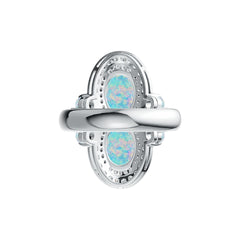14K Gold Semi Mount Ring Setting Oval OV 9X7mm PE 5X4mm RD 3X3mm Cabochon Diamond Accent DHJ