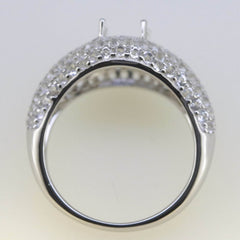 14K Gold Semi Mount Ring Setting OV 8X6mm White Top Diamond Accent Syzjewelry