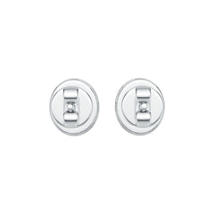 18K Gold Semi Mount Earrings Setting Oval OV 5X4mm Halo Diamond Accent DHJ