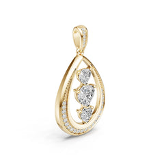 10K Gold Semi Mount Pendant Setting Heart He 7x7mm Moissanite Accent Syz Jewelry