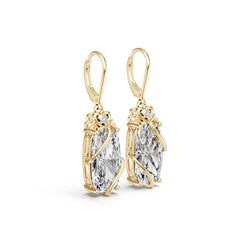 14K Gold Semi Mount Earrings Setting Cushion Cu 5x8mm Diamond Accent Syz Jewelry