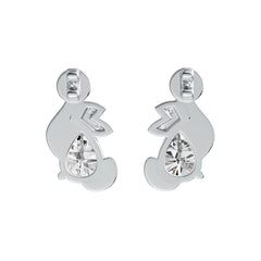 18K Gold Semi Mount Earrings Setting Pear PE 8x6mm Diamond Accent DHJ