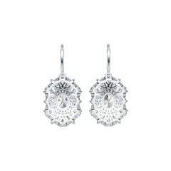 Platinum Semi Mount Earrings Setting Oval OV 8X6mm MQ 4X2mm MQ 5X2.5mm PE 4X3mm Diamond Accent DHJ