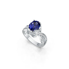 Sterling Silver Semi Mount Ring Setting Oval Ov 10x8mm Moissanite Accent Syzjewelry