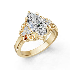 Platinum Semi Mount Ring Setting Round Ro 6x6mm Diamond Accent Syz Jewelry