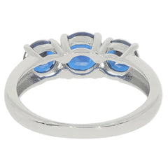 Platinum Semi Mount Ring Setting RD 6x6mm 5x5mm 3 Stone DHJ