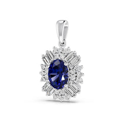 18K Gold Semi Mount Pendant Setting Oval Ov 8x6mm Diamond Accent Syz Jewelry