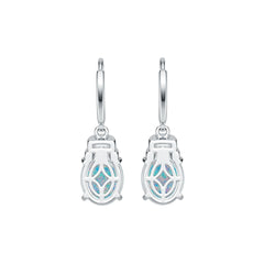 Platinum Semi Mount Earrings Setting Oval OV 10X8mm Cabochon Diamond Accent DHJ