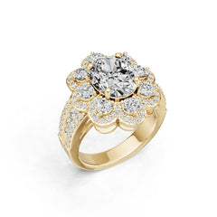 10K Gold Semi Mount Ring Setting Oval Ov 10x8mm Moissanite Accent Syz Jewelry