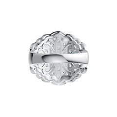 Sterling Silver Cocktail Ring Scalloped with White Topaz or Moissanite DHJ