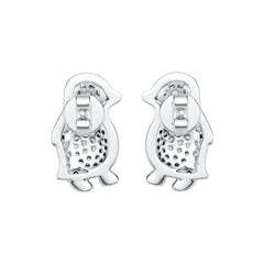 14K Gold Earrings with or Moissanite Penguin Theme Diamond Accent DHJ