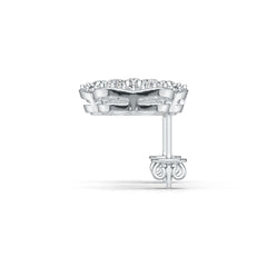 10K Gold Semi Mount Earrings Setting Pear PE 4X3mm Moissanite Accent DHJ