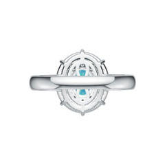 Platinum Semi Mount Ring Setting Oval OV 8X6mm Cabochon Diamond Accent DHJ