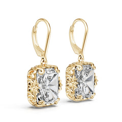 Platinum Semi Mount Earrings Setting Emerald Em 10x8mm Diamond Accent Syz Jewelry