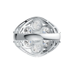 10K Gold Semi Mount Ring Setting Round RD 5x5mm with White Topaz Moissanite Accent DHJ