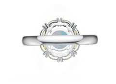 Sterling Silver Semi Mount Ring Setting Round RD 7X7mm MQ 4X2mm Syzjewelry