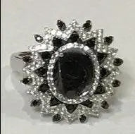 Platinum Semi Mount Ring Setting Oval OV 10X8mm Cabochon Diamond Accent DHJ