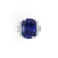 18K Gold Semi Mount Ring Setting Cushion Cu 21x16mm with Diamond Accents