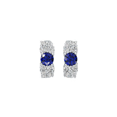 18K Gold Semi Mount Earrings Setting Round RD 5.3mm with Diamond Accents