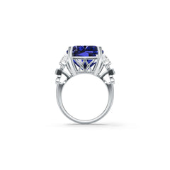 Platinum Semi Mount Ring Setting Cushion Cu 21x16mm Diamond Accent