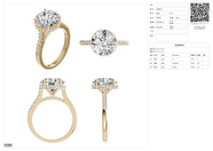 Platinum Semi Mount Ring Setting Round Ro 11x11mm Diamond Accent Syzjewelry