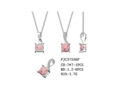 Sterling Silver Semi Mount Pendant Setting Cushion CU 7x7mm with CZ Accents