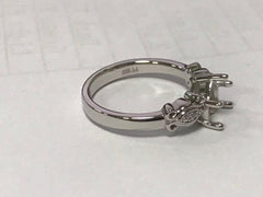 Custom Platinum Semi Mount Ring Setting Heart HT 6.5mm Syzjewelry