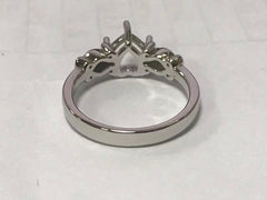 Custom Platinum Semi Mount Ring Setting Heart HT 6.5mm Syzjewelry