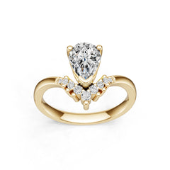 Sterling Silver Semi Mount Ring Setting Pear PE 9x6mm DHJ