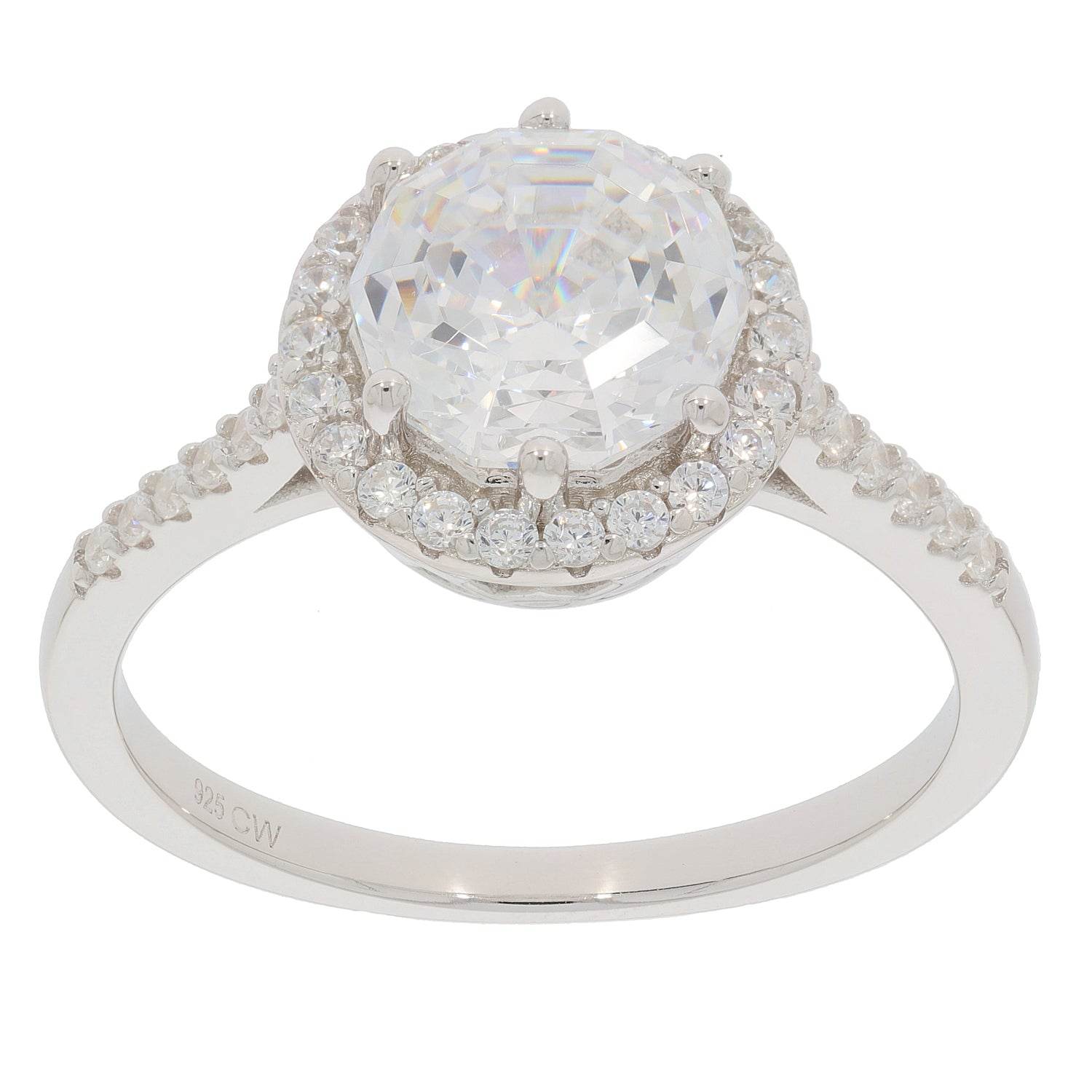Sterling Silver Semi Mount Ring Setting Round RD 7x7mm Halo - Syzjewelry
