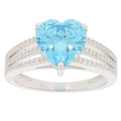 Sterling Silver Semi Mount Ring Setting Heart HT 10X10mm Topaz Split Shank - Syzjewelry