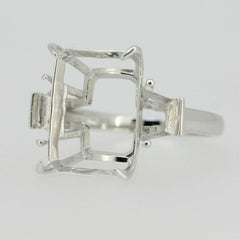 Jewelry Wax Semi Mount Ring Setting OCT 16x12mm W/ Baguette Stone 6769