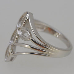 Sterling Silver Semi Mount Ring Setting MQ 6X3mm Cabochon White Topaz - Syzjewelry