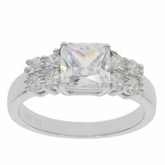 Sterling Silver Semi Mount Ring Setting Asscher SQ 7X7mm White Topaz - Syzjewelry