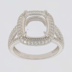 Jewelry Wax Semi Mount Ring Setting Cushion CU 12X10mm 19582R
