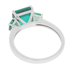 Jewelry Wax Semi Mount Ring Setting Emerald OCT 8X8mm SQ 3.5mm 3 Stones