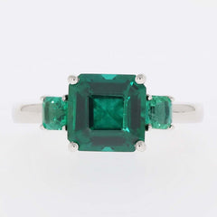 Jewelry Wax Semi Mount Ring Setting Emerald OCT 8X8mm SQ 3.5mm 3 Stones