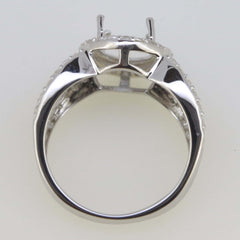 Jewelry Wax Semi Mount Ring Setting OV 9x7mm Halo Cabochon 2087R