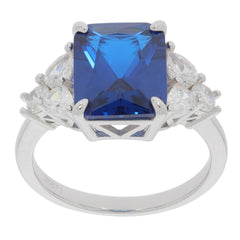 Sterling Silver Semi Mount Ring Setting Emerald OCT 11x9mm - Syzjewelry