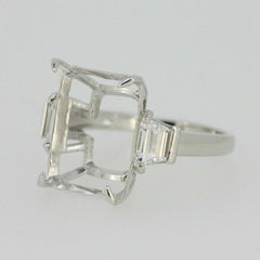 Jewelry Wax Semi Mount Ring Setting OCT 16x12mm W/ Baguette Stone 6769