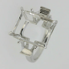 Jewelry Wax Semi Mount Ring Setting OCT 16x12mm W/ Baguette Stone 6769