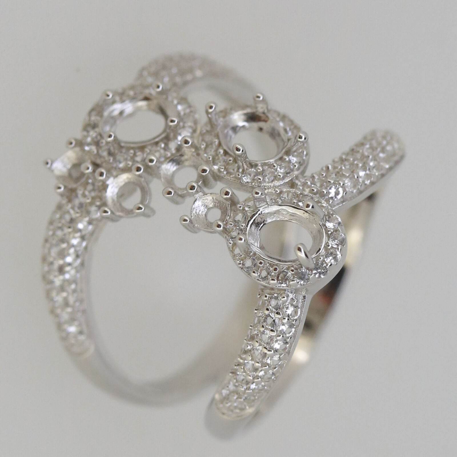 Sterling Silver Semi Mount Ring Setting OV 5X4mm Black Spinel - Syzjewelry