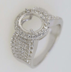 Jewelry Wax Semi Mount Ring Setting OV 9x7mm Halo Cabochon 2087R