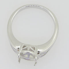 Sterling Silver Semi Mount Ring Setting Oval OV 11X9mm Moissanite - Syzjewelry