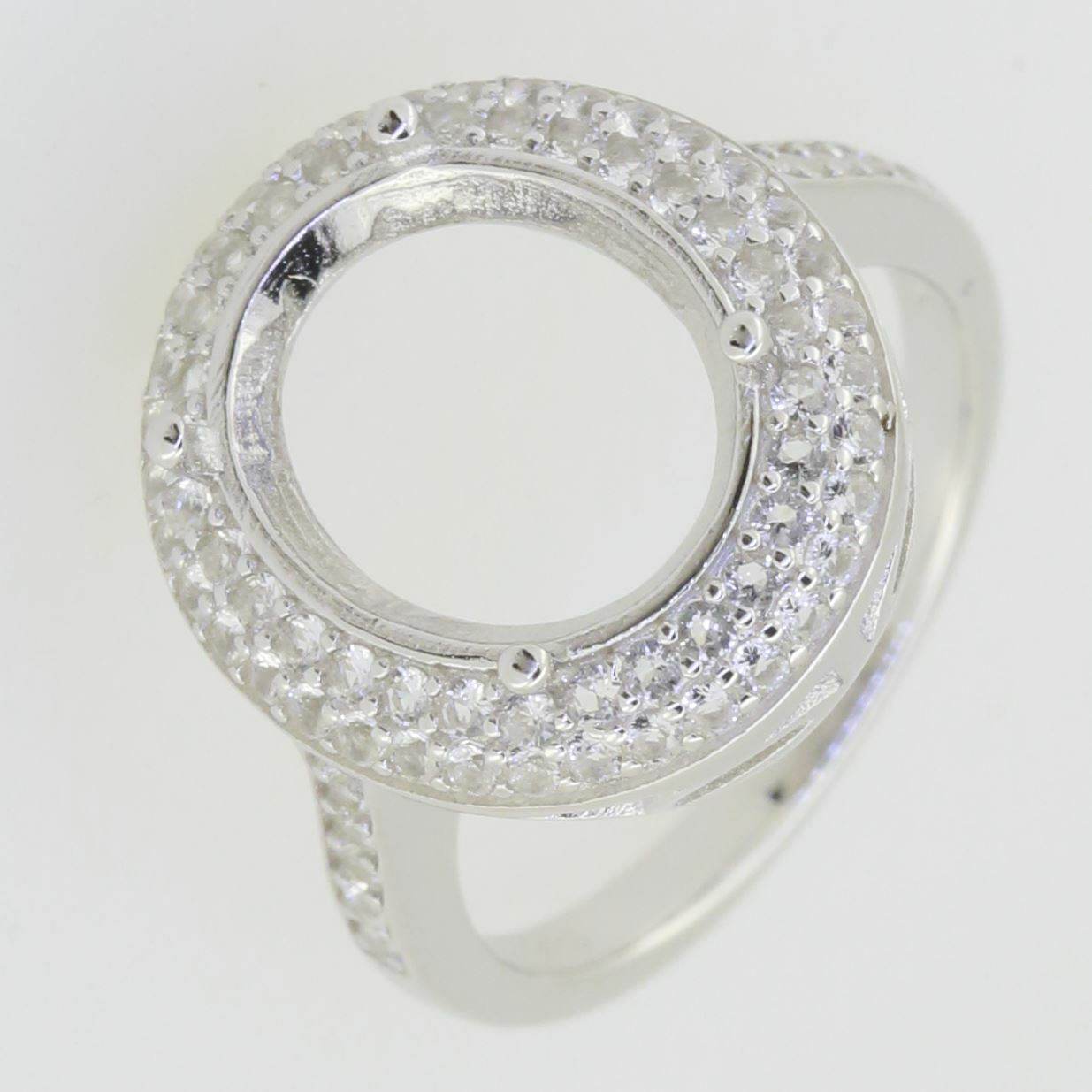 Sterling Silver Semi Mount Ring Setting Oval 13x11mm White Topaz Rose Gold - Syzjewelry