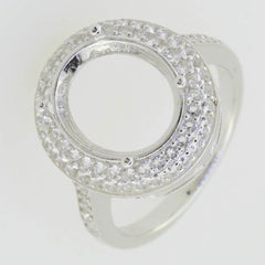 Sterling Silver Semi Mount Ring Setting Oval 13x11mm White Topaz Rose Gold - Syzjewelry